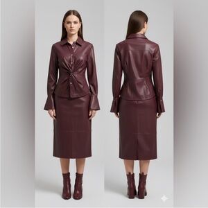 Jonathan Simkhai Louisa Vegan Leather Top Size 4 NWOT